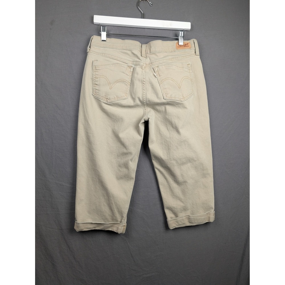 Levis Khaki Tan Capri Jeans Womens Size 10 W30 Stretch Denim - Picture 2 of 8